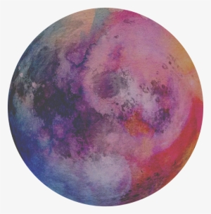 Watercolor Moon By Kt Art Artistic Sticker Moon Waterco - Sphere #12719