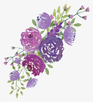 Com Wp-content Uploads 2017 02 Purple Vector - Watercolor Purple Flowers Png #12722