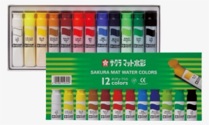 Mat Water Colors Plastic Tube - サクラクレパスmw12pe マット水彩(12色12本) #13030