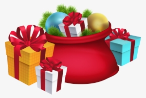 Christmas Santa's Sack Decorations Png Clipart Imageu200b - Christmas Decorations Png #13176