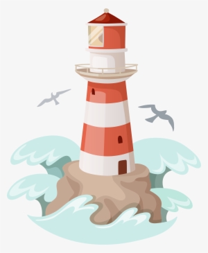 Clip Art Illustration Watercolor - Lighthouse Charm Necklace, Beach Pendant, Beach House #13283