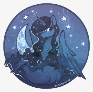 Lispp, Crescent Moon, Female, Mare, Monochrome, Moon, - Winged Unicorn #13548