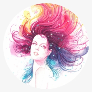 Drawing Deviantart Watercolor Painting - Transparent Watercolor Hair Png #13866