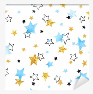Seamless Stars Pattern - Watercolor Painting #14003