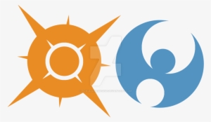 Pokemon Sun Logos Image Black And White Stock - Pokemon Sun And Moon Symbols #14931