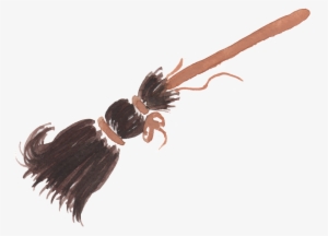 Magic Broom Watercolor Hand-painted Transparent - 魔法 掃帚 #15161