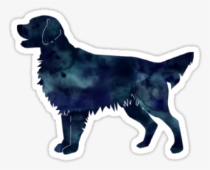 Golden Retriever And Flat-coated Retriever Black Watercolor - Flat Coated Retriever Outlines #15203