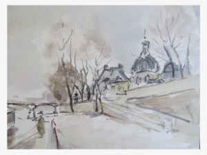 Reserved Vintage Edwardian French Watercolor Painting - Vintage French Watercolor #15304