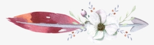 Flower Arrow Feather Watercolor Hand Painted Transparent - Watercolor Arrow Png #15801