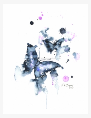 Black Butterfly Watercolor #15804