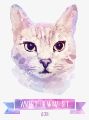 Cat Kitten Watercolor Painting Illustration #15858