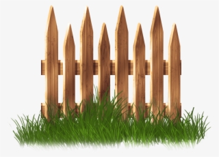 Wooden Garden Fence With Grass Png Clipart - Garden Fence Clipart Png #15942
