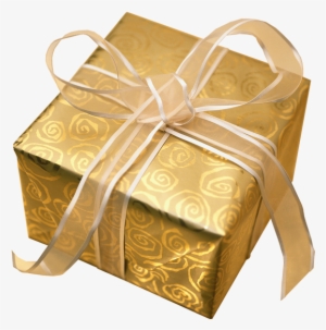 Christmas Presents Transparent Background - Gold Wrapped Christmas Presents #16291