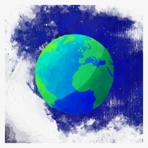 Clip Art Download Earth Painting Sky Background Transprent - Watercolor Earth Transparent Background #16524