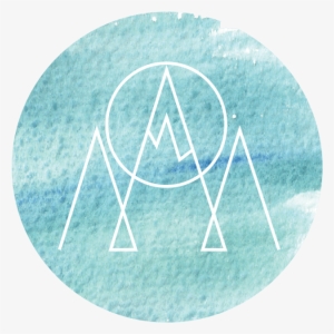 Mountain Sun Logo Watercolorbackground - Watercolor Mountain Png #17342