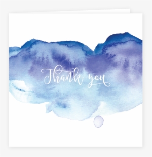 Watercolour Thank You Card Blue - The Dress #17587
