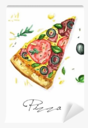 Watercolor Food Painting - Pizzai Disegno Aquerello #17741