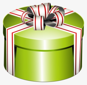 Round Present Box With Bow Png Clipart - Vector Gift #17907
