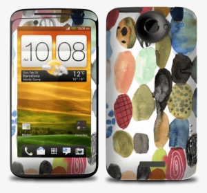 Dots Watercolor - Novelty Protector Case For Htc One X (orange Plaid) #18525