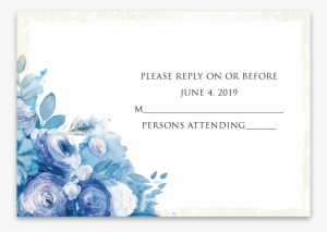 Thank You Card Blue Watercolor Suite - Watercolor Painting #19358