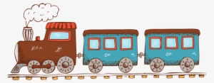 Beautiful Cartoon Little Train Elements - Vintage Transportation Rectangular Fridge Magnet Personalized #19611