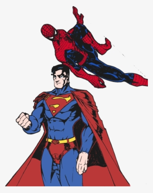 Superman And Spider - Spiderman And Superman Png #19767