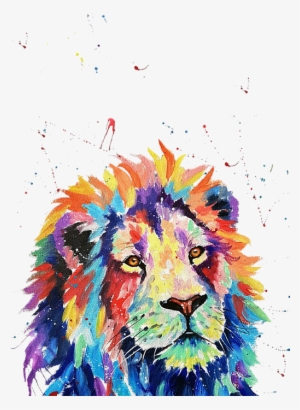Bleed Area May Not Be Visible - Lion Watercolor Painting Png #19787