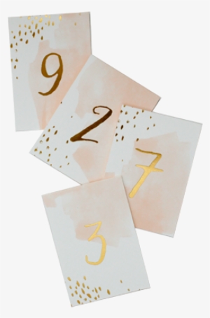 Daydream Peach Watercolor Paper Table Numbers #100369
