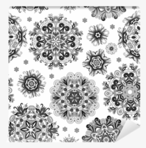 Floral Seamless Pattern With Stylized Snowflakes - Snowflake #100580