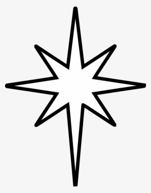 Christmas Star Clip Art Black And White - Star Of Bethelehem Clip Art #102122