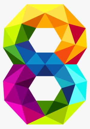 Triangles Number Eight Png Image Gallery View - Colourful Triangles Number 8 #102297