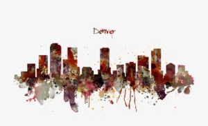 Bleed Area May Not Be Visible - Denver Skyline Silhouette #102580