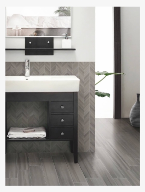 Watercolor Graphite Grey Porcelain Rectangular Matte - Watercolor Graphite 6" X 36" Porcelain Tile #102602