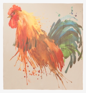 Rooster Print Scarf - Galo Aquarela #102780