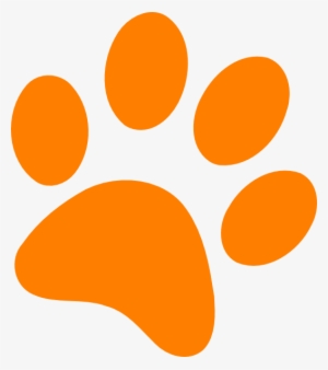Orange Cat Paw - Orange Paw Print Clip Art #106610