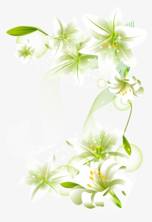 [res] Beautiful Flowers Png By Hanabell1 - White Corner Flower Png #106679