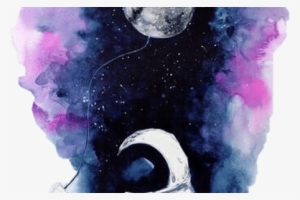Collection Of Free Drawing Spaces Galaxy Download On - Watercolor Astronaut #106725