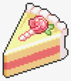 Food Pixel Cake Png Tumblr Pastel Pink Yellow Rose - Pixel Cake Png #106995