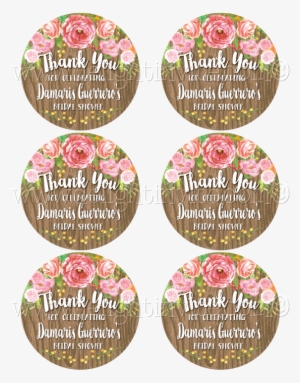 Rustic Floral Watercolor Bridal Shower Sticker Tags - Zinnia #107301