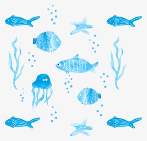 Png Black And White Stock Loose Painting Fish Illustration - Watercolor Fish Clipart #108305