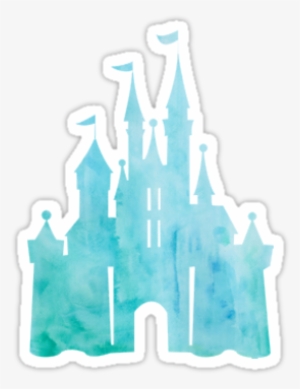Teal Blue Watercolor Disney Castle Watercolor Disney, #108673