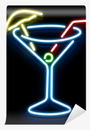 Neon Cocktail Glass Wall Mural - Bar #109159