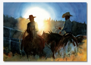 Original Traditional Watercolors By Gregory Effinger - Cowboy #109221