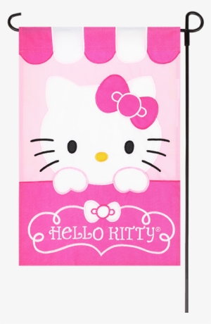 Spring Hello Kitty Embroidered / Applique Garden Flag - Hello Kitty Flag #109542