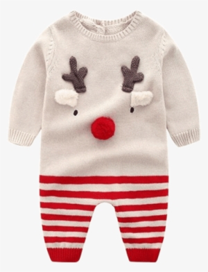 Petite Bello Romper 18-24 Months Stripey Reindeer Romper - Clothing #1000347