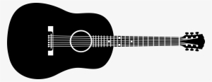 Acoustic Guitar Vector Png Clip Stock - Black And White Guitar Png #1001218