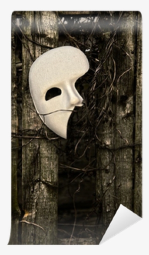 Phantom Of The Opera Mask On Weathered Fence Wall Mural - Mask #1001324