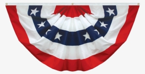 Patriotic Pleated Fan Cotton - Flagco Pleated Polyester Printed Fan 3' X 6' With Stars #1001564