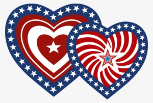 Patriotic Hearts - Patriotic Clipart #1001888