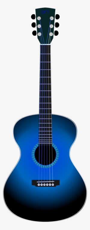 Guitar Clipart Vector - Blue Guitar Clip Art #1001919
